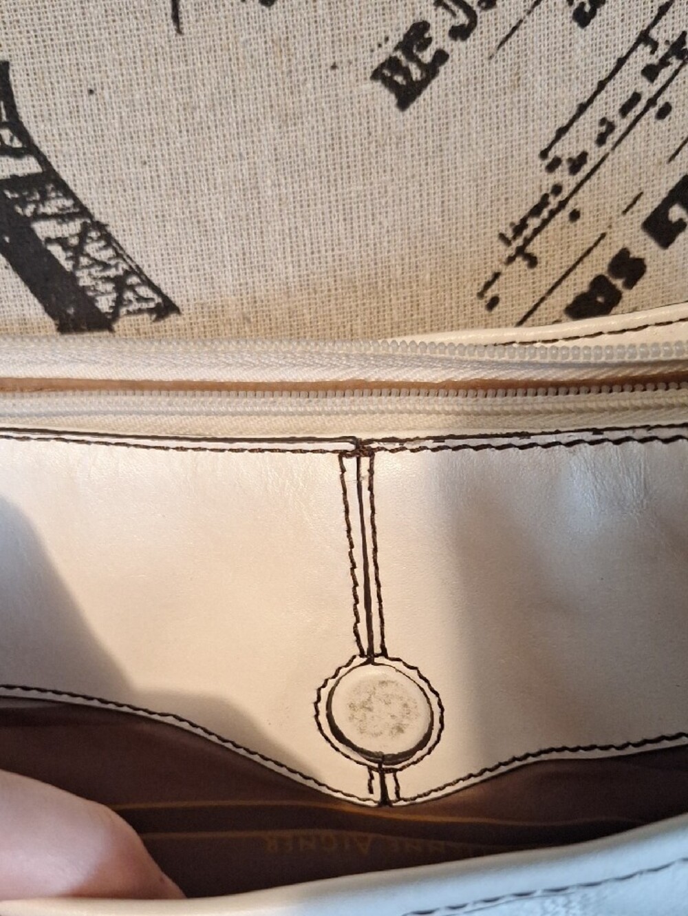 Etienne Aigner Cream Shoulder Bag with Ring Accent - Picture 10 of 10